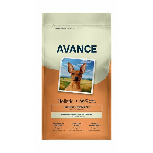 Avance Mini Adult - Полнорационный сухой корм для взрослых собак малых пород, с индейкой и бурым рисом (800 гр)
