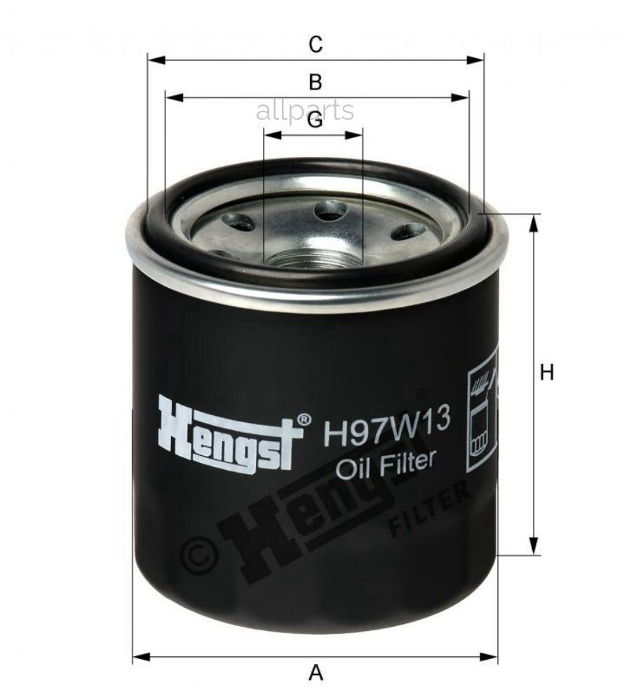 HENGST FILTER H97W13 Hengst Фильтр масляный (W 67/2, C-932) H97W13