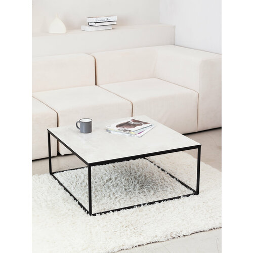 Журнальный стол квадратный белый Persi 80х80х36