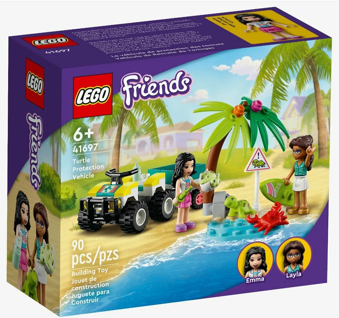 Конструктор LEGO Friends 41697 Вездеход для спасения черепах, 90 дет.