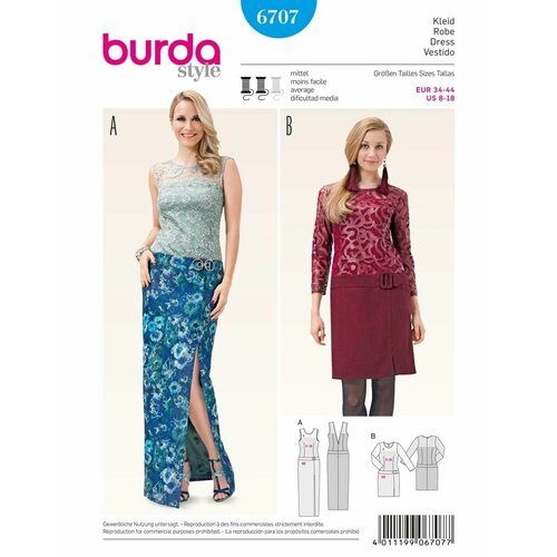 Выкройка Burda 6707 Платье вилка comas london 6707