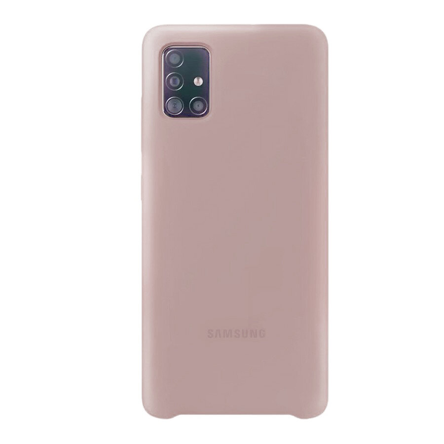 Силиконовая накладка Silky soft-touch для Samsung A51 кремовый