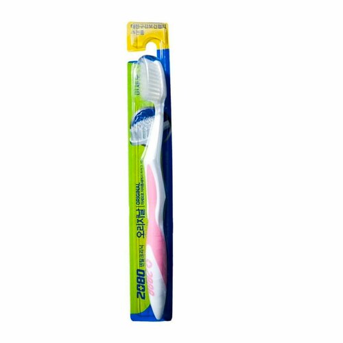 Зубная щетка средней жесткости KERASYS Dental Clinic 2080 Original Soft Toothbrush, розовый