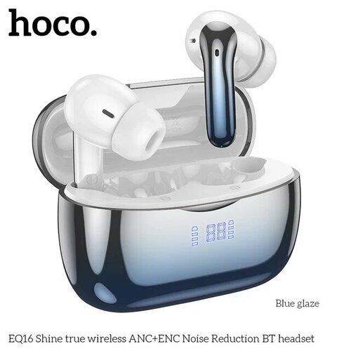 TWS-наушники HOCO EQ16 ANC с поддержкой Bluetooth 5,3 и активным шумоподавлением синие гарнитура digma bt 20 anc черный bt20