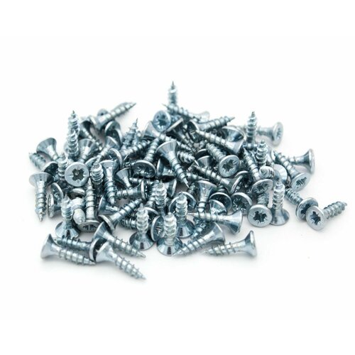 Саморезы универсальные 2,5 х 10 - 200 шт. белый цинк потайная шляпка (для дерева, тонкого листового металла, изделий из ДСП и гипсокартона)