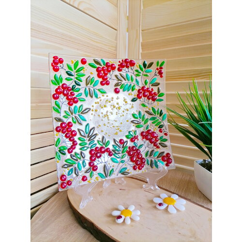 Тарелка декоративная Рябинка