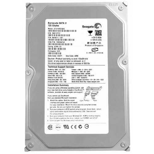 Жесткий диск Seagate ST3120023AS 120Gb 7200 SATA 35 HDD 2705₽
