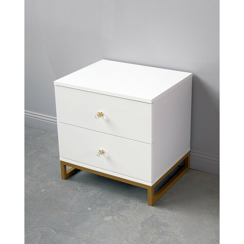 Тумба прикроватная Johny Wood, ЛДСП, с ящиками, ножки золотые