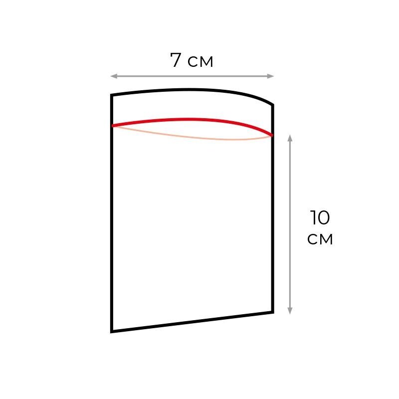 Пакет полиэтиленовый КНР с замком Zip Lock, 7х10 см, 32 мкм, 100 шт