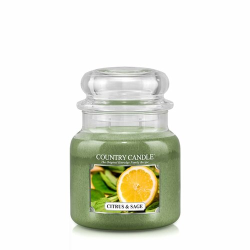 Country Candle/ Свеча средняя Цитрус и шалфей / Citrus & Sage 453гр. 65-90 часов