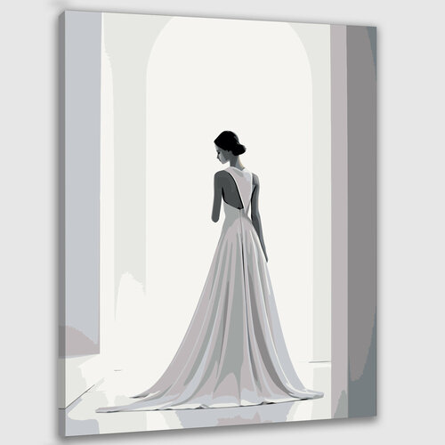 Картина по номерам 50х40 Женщина в белом платье