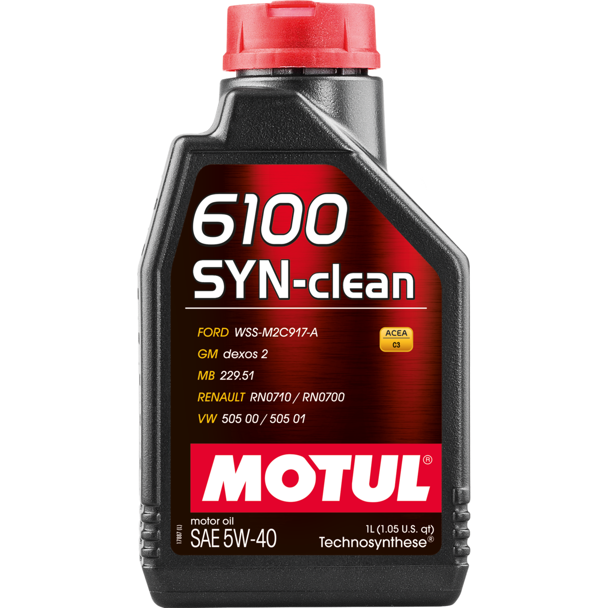 Синтетическое моторное масло Motul 6100 SYN-clean 5W40, 1 л, 1 шт