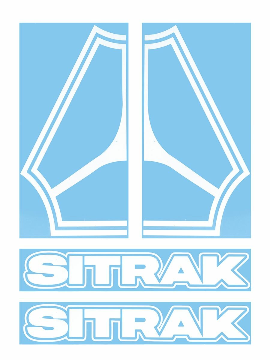 Наклейки на грузовые автомобили SITRAK (вырезанные) Белые (45х34 см), комплект на две стороны