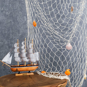Декоративная рыболовная сеть 100х200 см "Морская" с ракушками