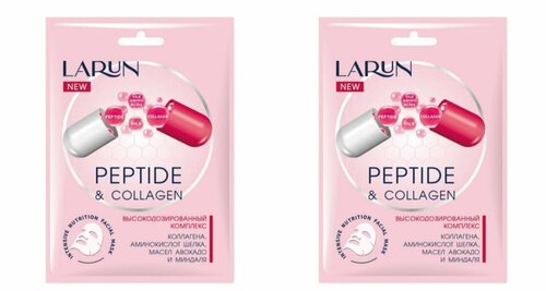 Larun Маска для лица тканевая Peptide Collagen, 25 мл, 2 шт