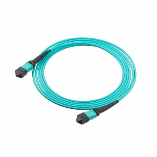 кабель acd acd c mpo f mpo f 12om3 type b 1 м 1 шт голубой Hyperline Кабельная сборка Hyperline FHD-MC3-503-MPOF12/PS-MPOF12/PS-B-1M-LSZH-AQ Патч-корд волоконно-оптический MPO (мама) - MPO (мама), тип B, 12 волокон, 50/125 (OM3), 40/100G, LSZH, 1м MPO-MPO