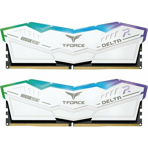 Модуль памяти DDR5 TEAMGROUP T-Force Delta RGB 32GB (2x16GB) 6600MHz CL34 (34-40-40-84) 1.4V / FF4D532G6600HC34DC01 / White