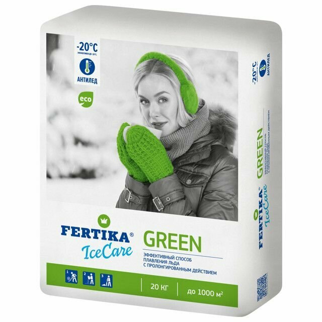 Реагент противогололедный FERTIKA IceCare GREEN 20кг