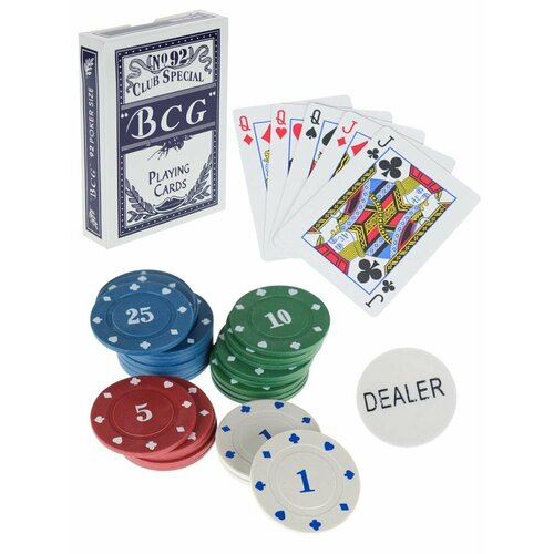 Настольная Игра Набор для покера Дорожный (80 фишек, карты, в блистере) ИН-3729 игральные карты с маркировкой для анализатора покера маркировочная карточка карточка с индексом jumbo настольная игра карты для покера