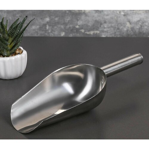 Совок из нержавеющей стали для льда и сыпучих продуктов 260 мл 24x9 см 719₽