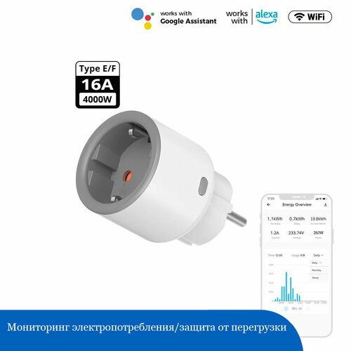 Розетка Sonoff S60TPF WiFi 16A умная розетка sonoff s26tpf