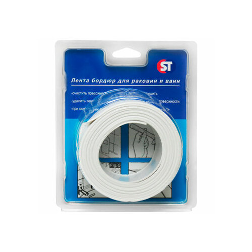 Лента бордюрная для раковин и ванн самоклеящаяся ST SM-TS35330PVC 70 мм 35х35 белая 1254₽