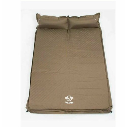 Самонадувающийся коврик туристический с подушкой, двухместный матрас для кемпинга и отдыха Vlaken