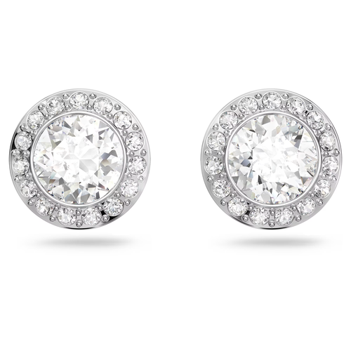 фото Серьги swarovski, кристаллы swarovski, серебристый