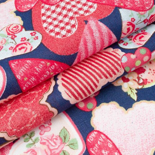 Бязь набивная рис 13137 вид 1 Сердечки 5050см AstraCraft 240₽