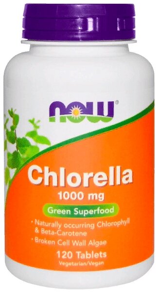 NOW Foods Chlorella, Хлорелла 1000 мг 120 таблеток