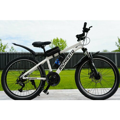 Велосипед RICHIESTO 24 Алюминиевая рама 14 Горный Для детей и подростков Спортивный Универсальный белый матовый 24500₽