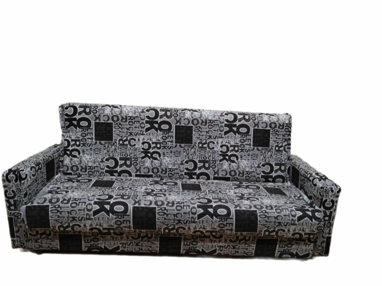 фото Диван-книжка прямой Ромб, Серый, Брус/ДСП/Фанера/Ткань, раскладной, с пружинным блоком, подлокотниками, бельевым ящиком, 900х900х2100, мебельный РАЙ