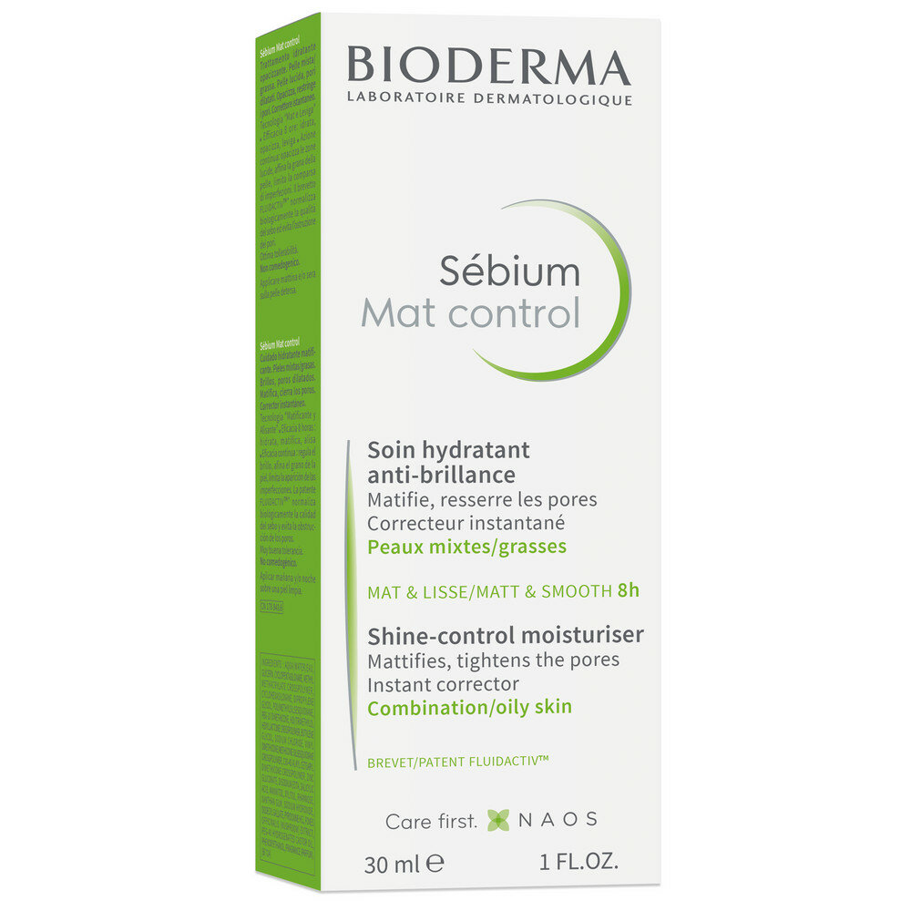 BIODERMA Sebium Mat Control Крем матирующий, увлажняющий для жирной и комбинированной кожи лица, 30 мл — фото 1