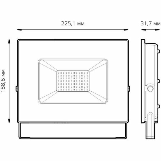 Прожектор Gauss BASIC 70W 6300lm 6500K 200-240V IP65 графитовый LED 1/10 — фото 1
