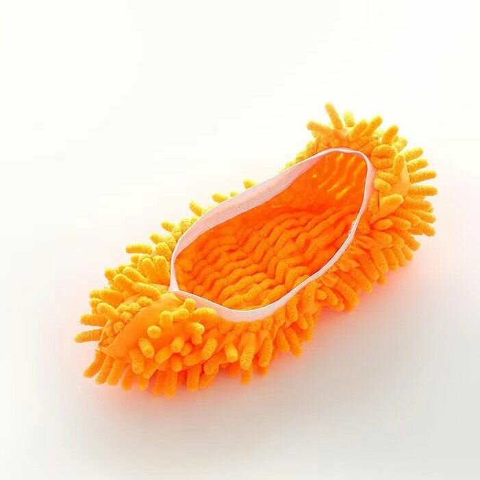 фото Тапочки для мытья пола (тапки-швабра) из микрофибры, 2 шт, цвет оранжевый