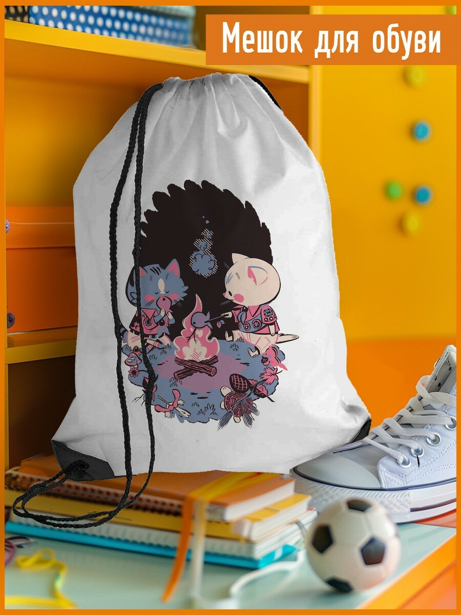 Мешок для обуви гоблинкор котики (осень, мемы, коты, уют) - 1498