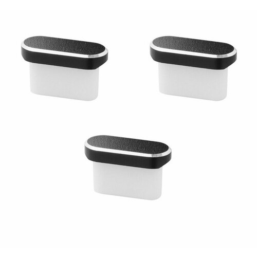 3 шт. металлизированная заглушка в разъем для зарядки Type C (черная)