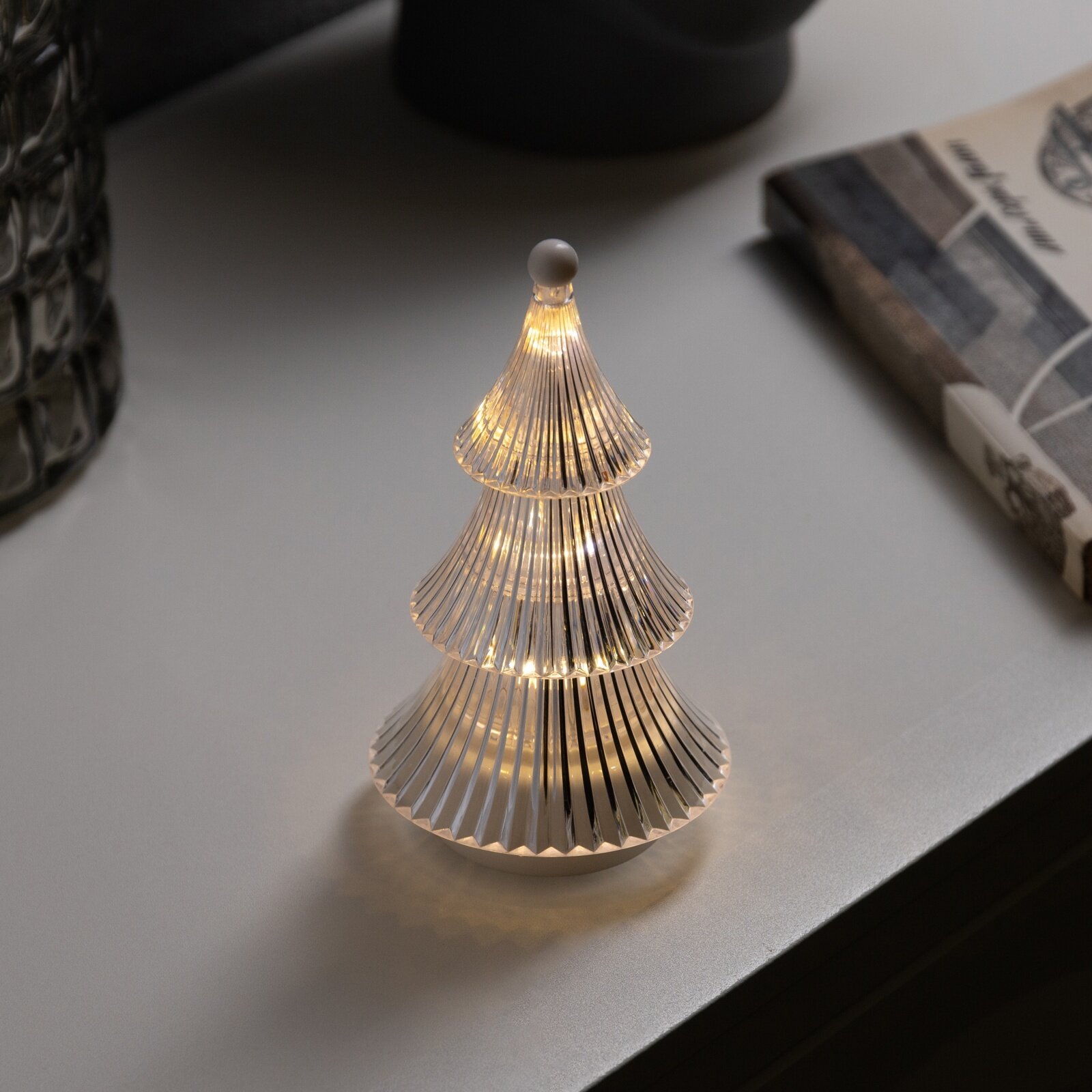 Фигура световая  Елочка  14х8 см  от батареек 3хAG13  в комплекте   свечение тёплое белое