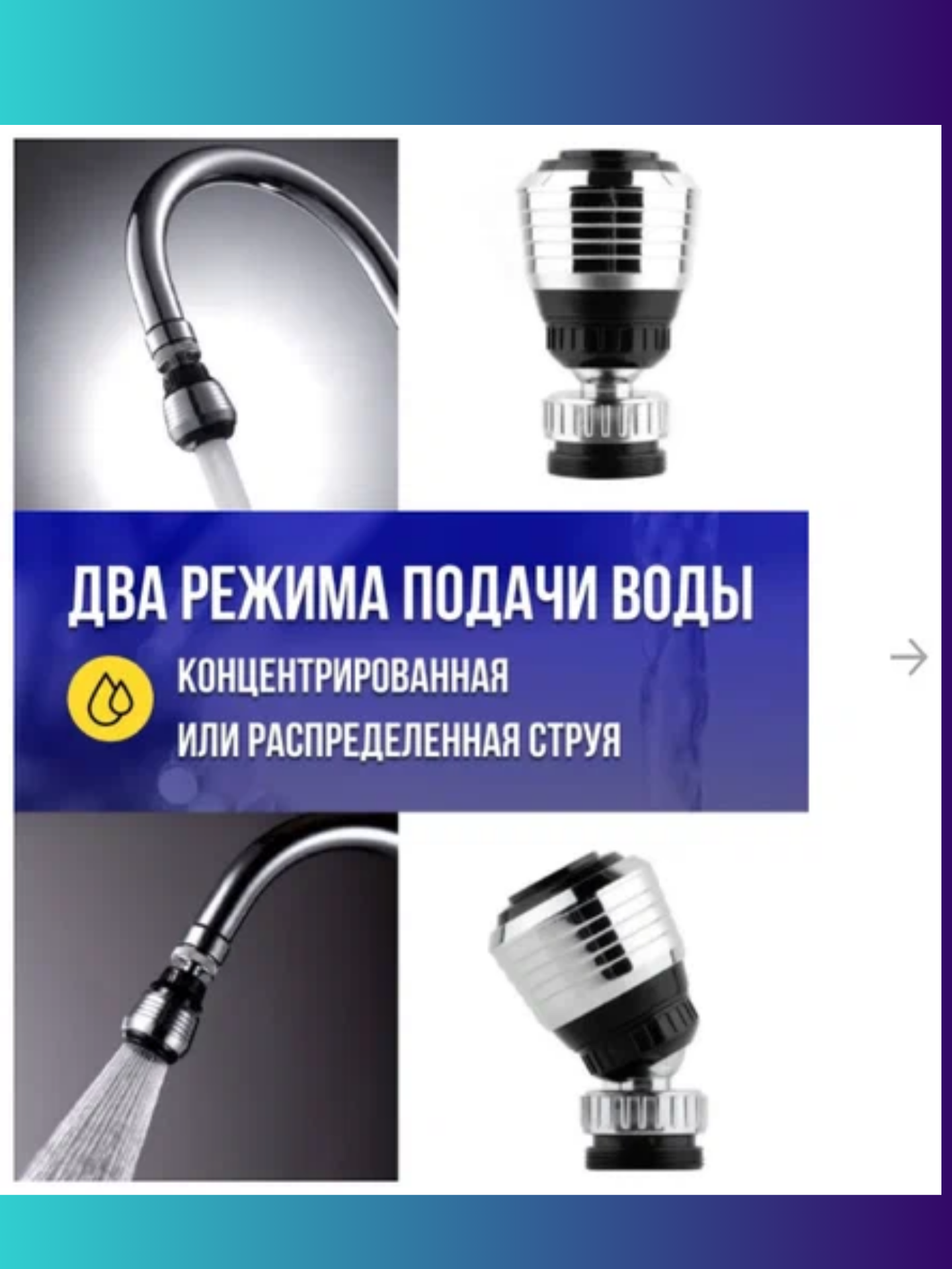 Насадка на кран для кухни водосберегающая, аэратор для смесителя ZF-422