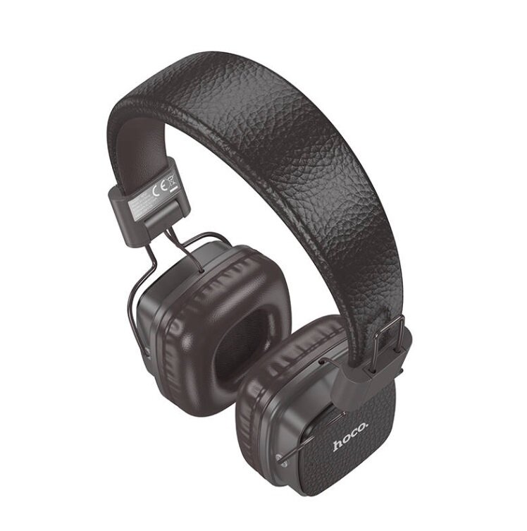 Накладные беспроводные наушники Hoco W56 Earl Comfortable, Bluetooth 5.4, 250 mAh, 28 часов, Черный/Коричневый
