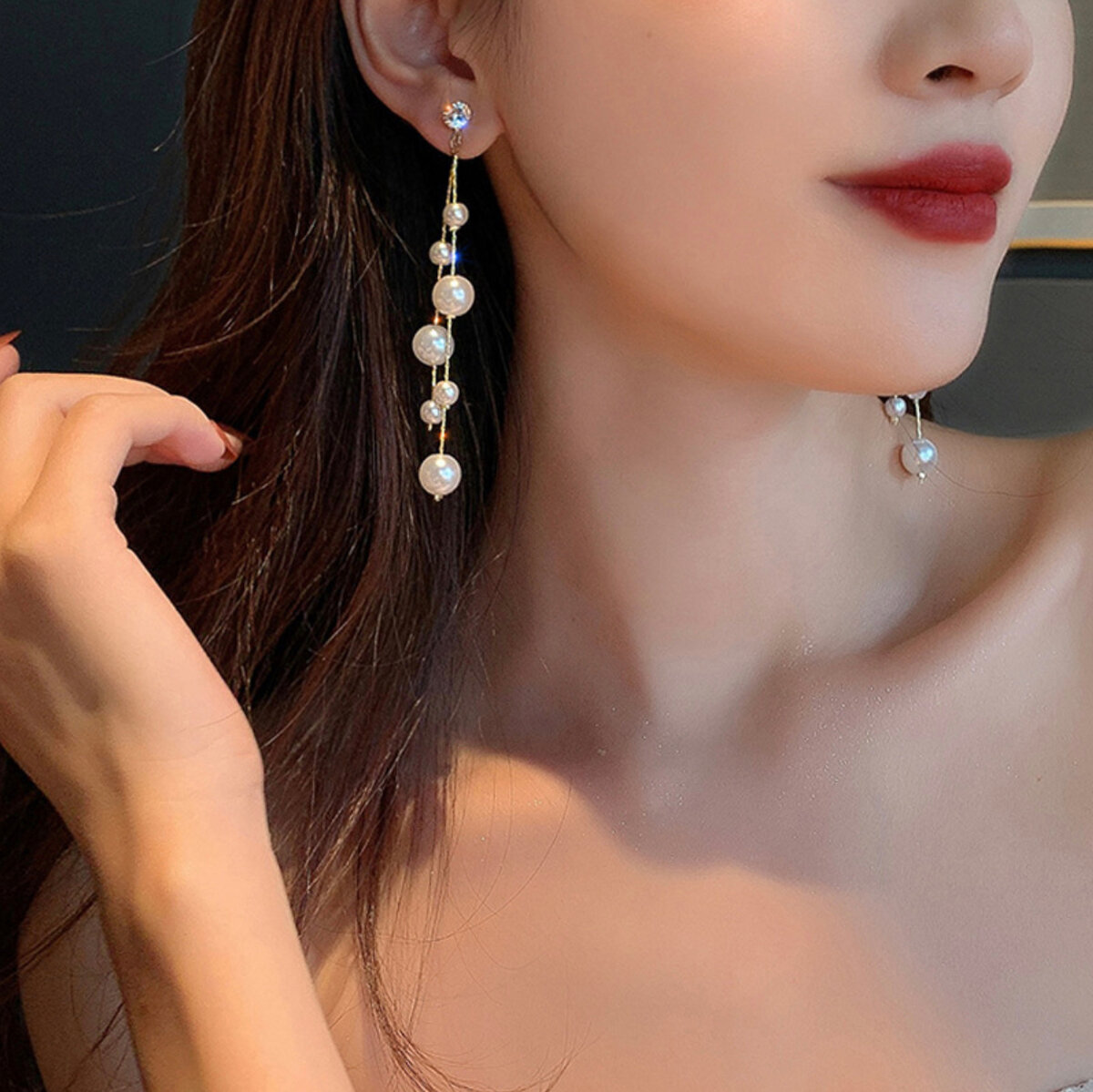 Серьги, жемчуг имитация