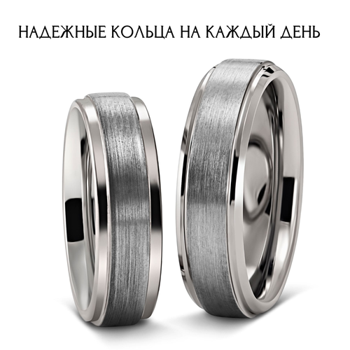 Кольцо обручальное Veragold, размер 21.5, ширина 6 мм, серый