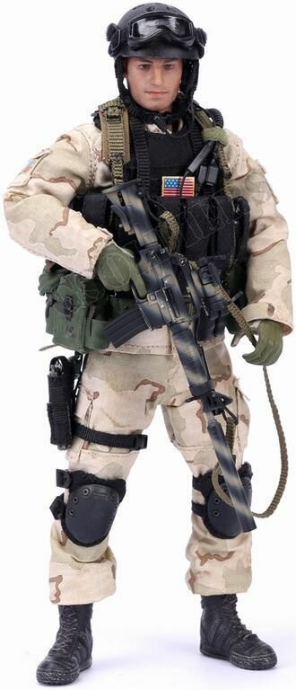 Коллекционная фигурка 1/12 - Crazy figure - Солдат отряда "Дельта" спецназа США (Падение черного ястреба) - (LW004) Gsoldiers