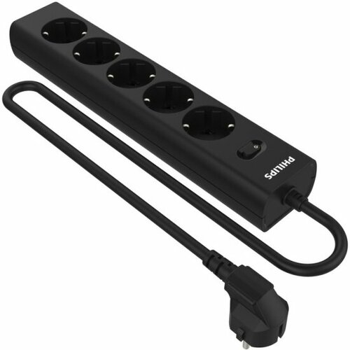 Сетевой фильтр Philips 5 Розеток кабель - 3M черный 2000₽