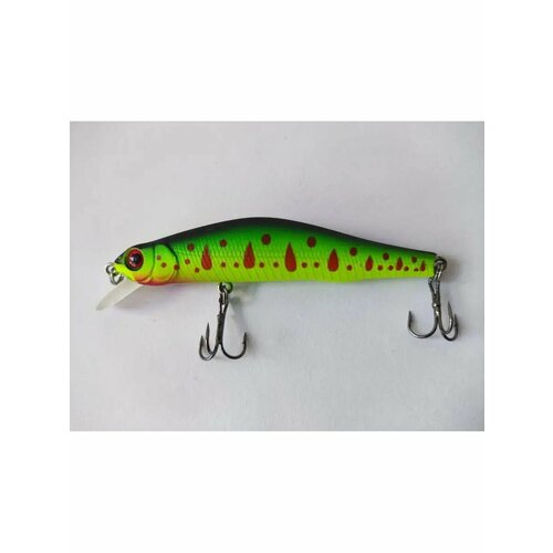 Воблер Sharado 80mm, суспендер, тройной крючок, длина 80 мм, желто-зеленый/черно-красный