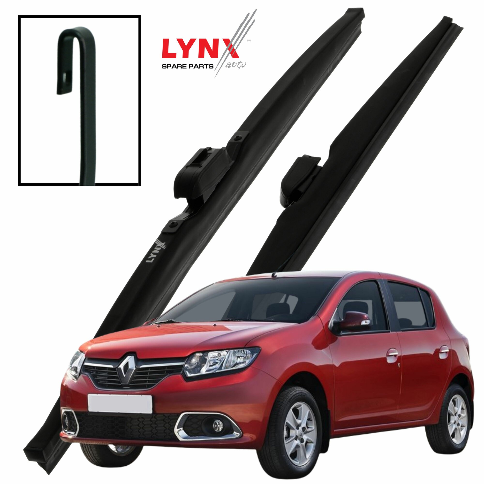 Дворники Renault Sandero (2) 5S / Рено Сандеро 2012 2013 2014 2015 2016 2017 2018 Щетки стеклоочистителя зимние LYNXauto 550мм-500мм к-т 2шт.