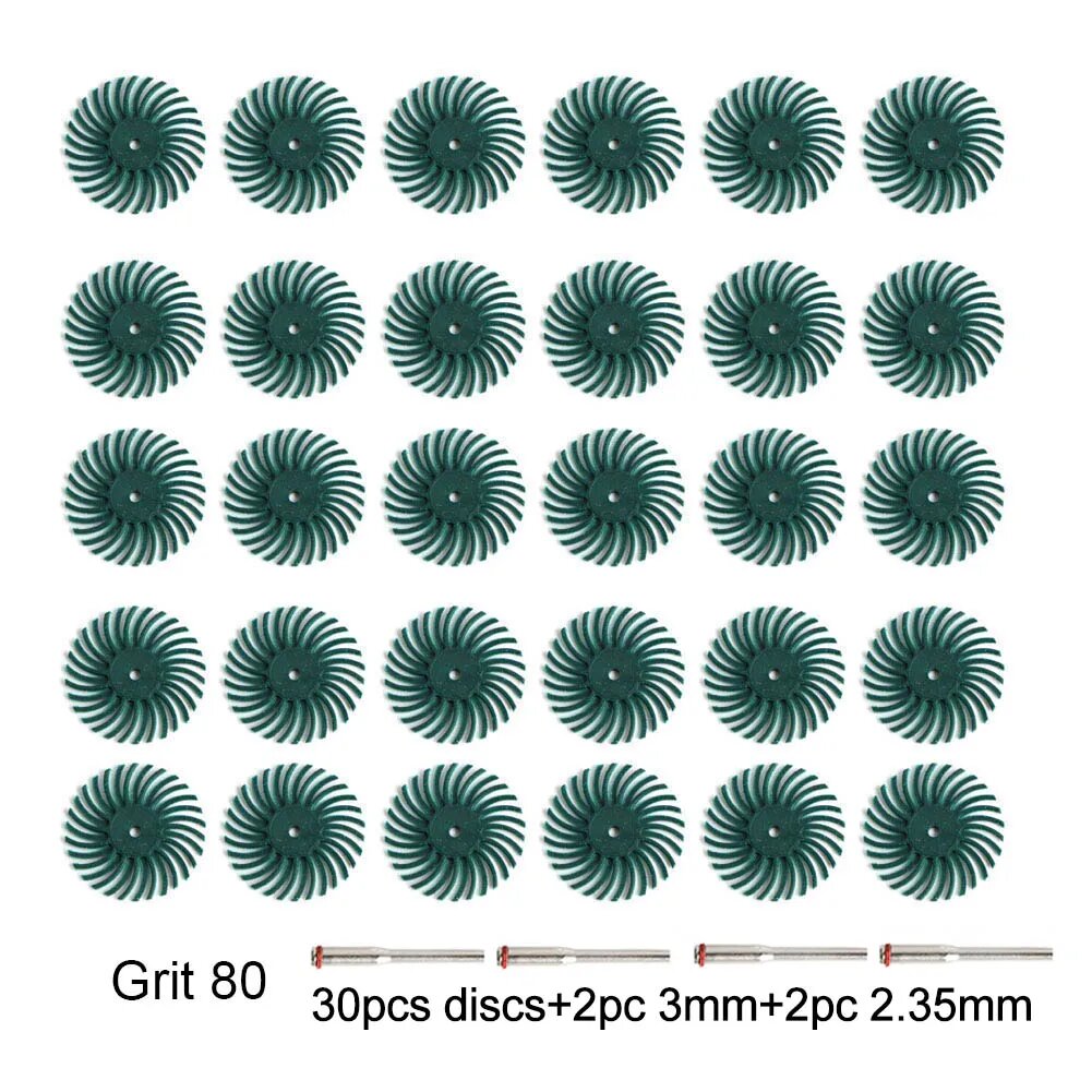 Набор шлифовальных дисков Dremel 56 шт 30PC Grit 80 set 3mm 2.35mm shank