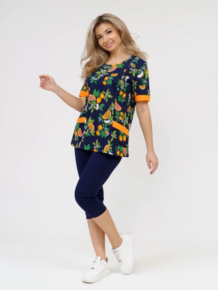 Костюм спортивный SveTekst Осень-Зима 2024 размер 52 оранжевый зеленый синий