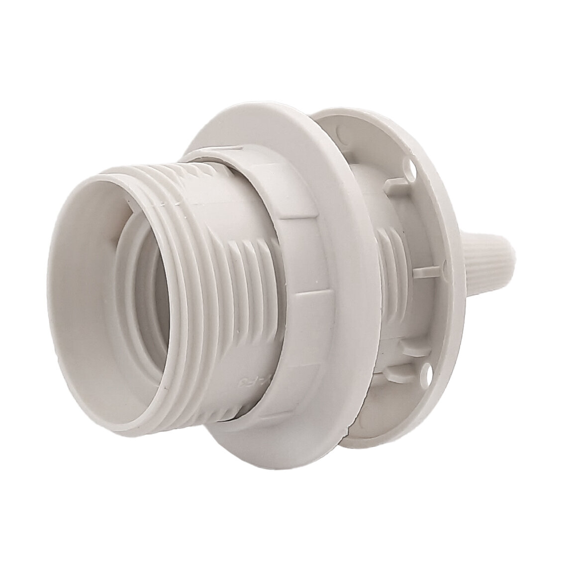 Патрон с кольцом подвесной Е27 для монтажа, цвет белый, 10 шт.