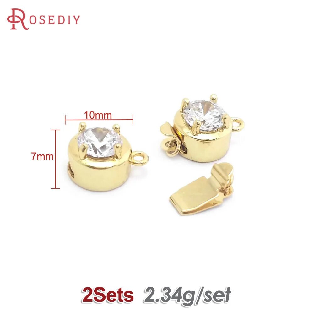 Rosediy латунные соединительные застежки для ожерелий 18-каратного золота
